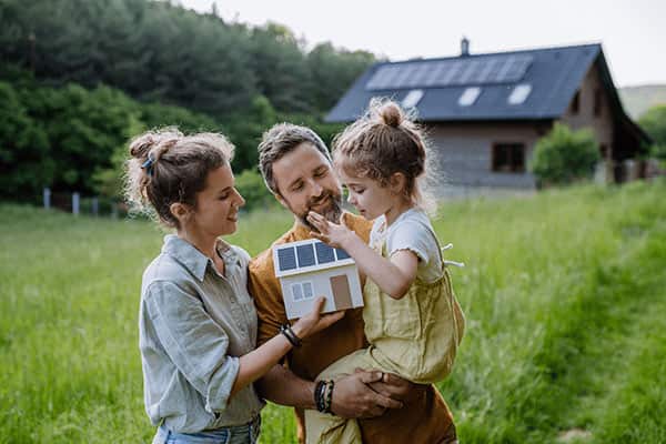 Family Enjoying Sun and Solar Outdoors